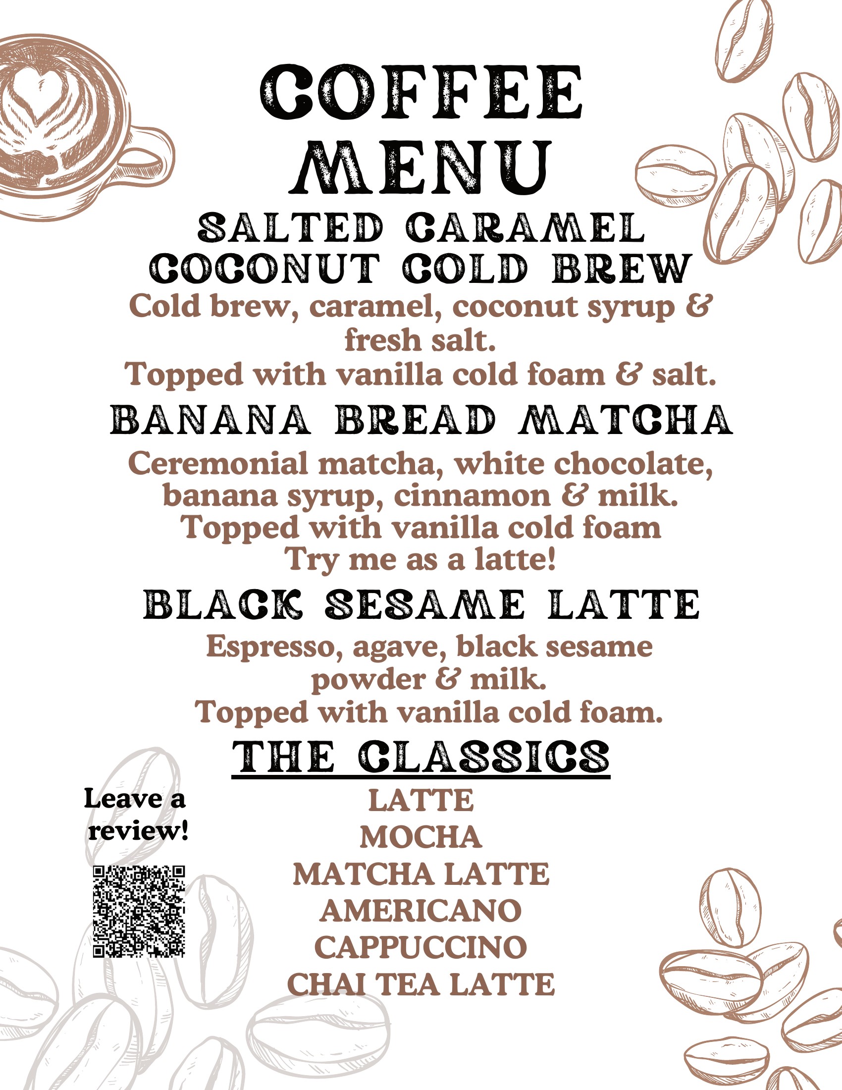 Summer 2026 Menu